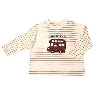 akachan honpo - 長袖T恤-布貼-象牙白色