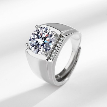 ［Hi rosé!］現貨、超霸氣、帥氣、4克拉仿莫桑石鑽戒  超閃超亮實拍霸氣十心十劍男鑽戒 鑽戒 婚戒 兩克拉 訂婚