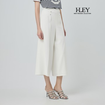 ILEY伊蕾 造型雙排釦長寬褲(白；M-2L)