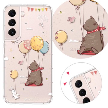 YOURS 三星 Note、S系列 彩鑽防摔手機殼-熊 25/24/23/22/21/20/10/9/Ultra/FE/+/edge/lite