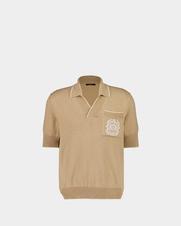 BALMAIN 刺繡針織 POLO - M
