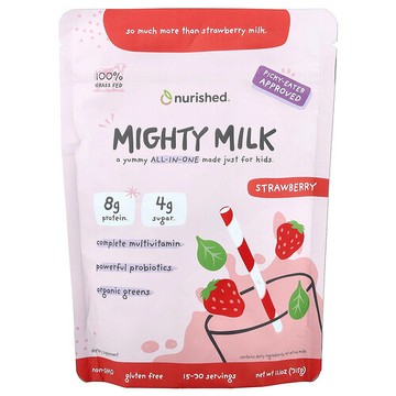 Nurished, 兒童，超能牛奶，草莓味，11.1 盎司（315 克）