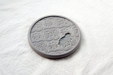 海棠花玻璃水泥杯墊-2代(灰)-限量絕版品-台灣設計製造