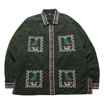 綠色瓜地馬拉手工刺繡襯衫 Guatemala Quetzal Shirt