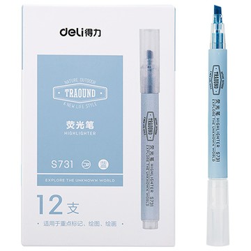 得力Deli中號螢光筆/S731/藍色