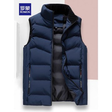 羅蒙男士棉馬甲外套2024秋冬季新款保暖加厚大碼坎肩馬夾無袖背心