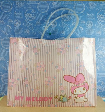 【震撼精品百貨】My Melody 美樂蒂~防水購物提袋_條紋_花花