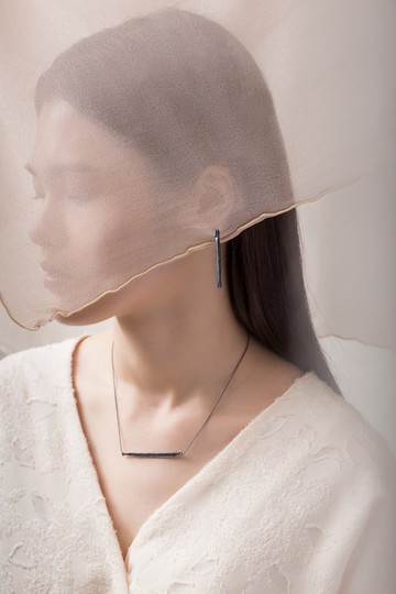 Calligraphy 墨摺 節理項鍊 Oxidized Silver Necklace