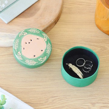 【預訂】印度製 綠色長尾山雀山羊皮小盒子