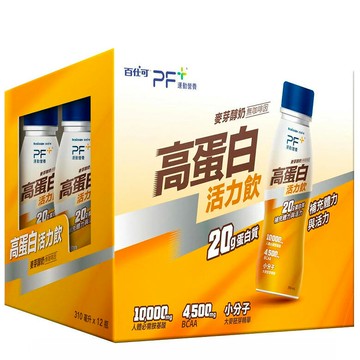 [COSCO代購6] D157679 百仕可 PF+ 運動營養 高蛋白活力飲 麥芽醇奶 310毫升 X 12罐