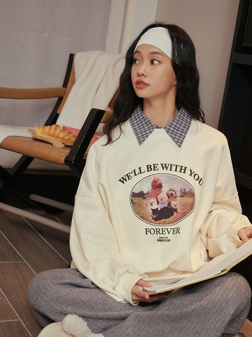 狗狗家族印花大學TEE