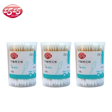 【巧巧】尖/圓頭竹軸棉花棒(100支/盒)x3盒