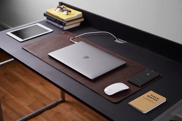 棕色皮革桌墊——設計典雅的現代化書桌硯台墊