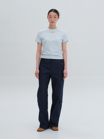 EMBROIDERY MYSELF SHORT SLEEVE T-SHIRT [SKY BLUE]