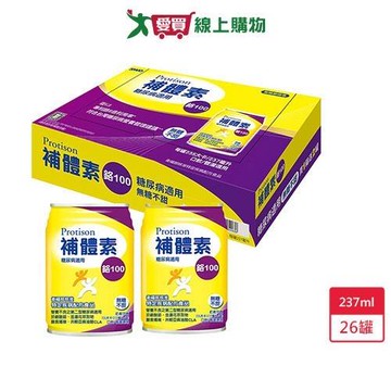 補體素鉻100(糖尿病適用)無糖不甜237ml x 26罐【愛買】