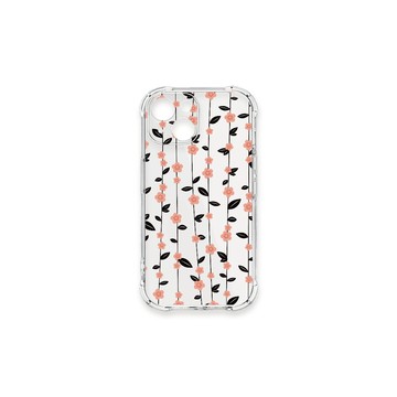 iPhone 13 mini 殼 TRON IPhone 13 MINI 條紋透明小花A款 四角防摔殼 手機殼