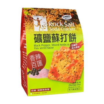正哲生技 礦鹽蘇打餅 香辣百匯 Black Pepper Mixed herbs & Flax seed Flavor  380g  1包