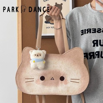Bag House👜 PARK DANCE烤麵包小貓託特包2025新款百搭可愛單肩包斜挎包雙肩包 託特包