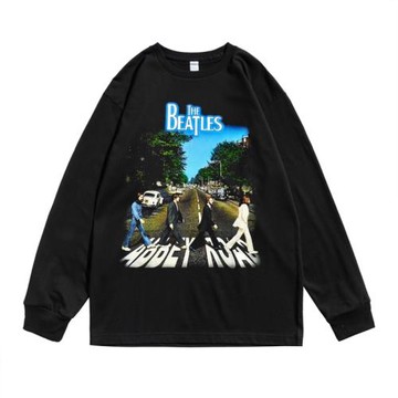 歐美經典搖滾樂隊The Beatles甲殼蟲披頭四披頭士長袖T恤寬松男女