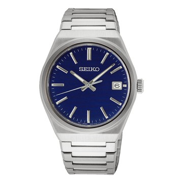 【SEIKO 精工】SUR555P1 藍寶石鏡面 日期 鋼錶帶男錶 6N52-00H0B 藍/銀 39mm 台南時代鐘錶