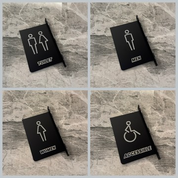 設計師款雙面側裝男女廁所洗手間標示牌 指示牌 商業空間 開店必備 辦公大樓 社區大樓 側掛 無障礙 無障礙設施 鏡面
