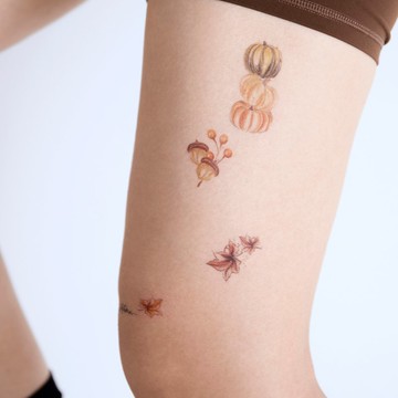 【啞光紋身貼紙】原創設計 | 刮刮紋身貼刺青貼 - Autumn彩色貼