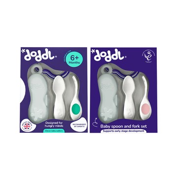 doddl 英國人體工學嬰兒學習餐具2件組(附攜帶盒)-多款可選