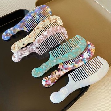 韓國精致復古醋酸梳子女隨身便攜洗漱迷你小巧號寬齒劉海網紅發梳