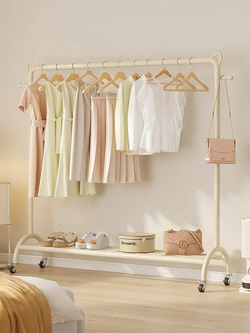 移動衣帽架 掛衣架 衣帽架帶輪晾衣架桿掛衣架落地臥室移動室內家用簡易衣服收納置物衣帽架
