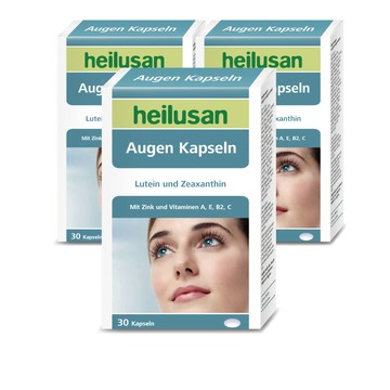 Heilusan EUREYE葉黃素複方軟膠囊 30粒3入組(德國原裝 游離型.玉米黃素.藍莓(山桑子).維他命A+B2)