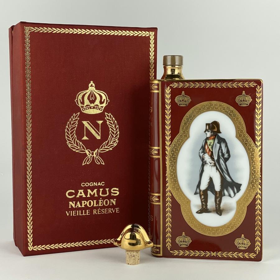 中古】 CAMUS カミュ ナポレオン ブック ブルー 陶器 ブランデー 古酒