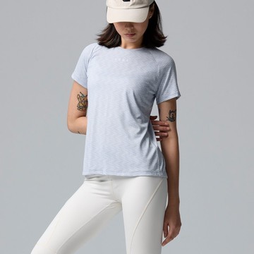 ULTRACOOL-涼感後開叉有氧上衣-採石灰