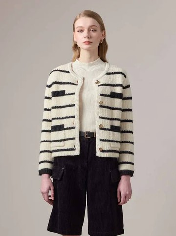 HAZZYS條紋針織外套