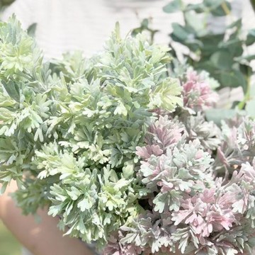 簡約出口植毛尤加利高級仿真假花綠植家居軟裝插花配草