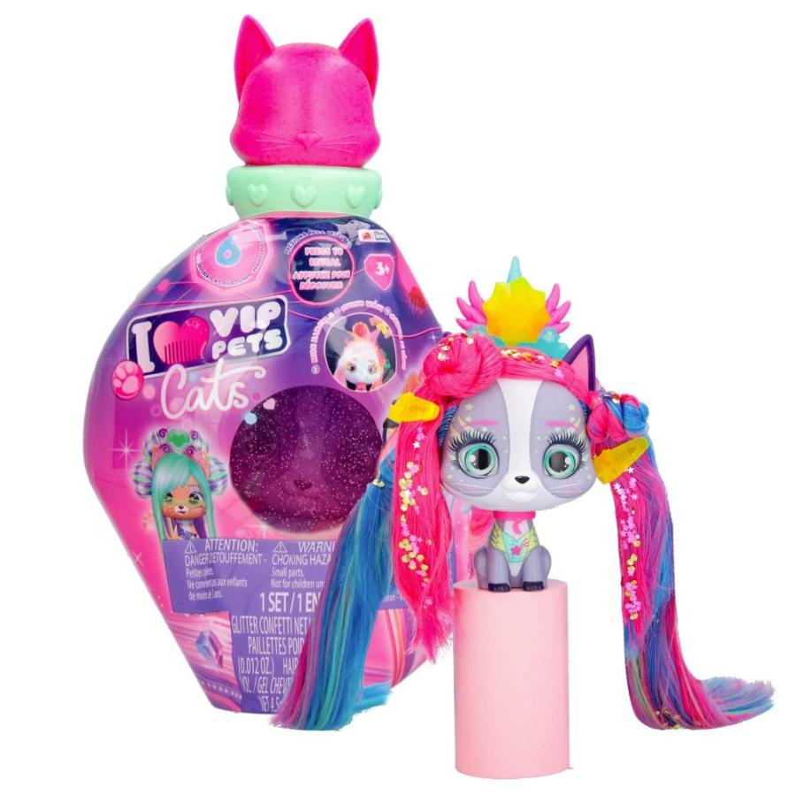 IMC Toys VIP Pets - Surprise Hair Reveal Doll - Series 1 Mousse Bottle,  Multi , Pink