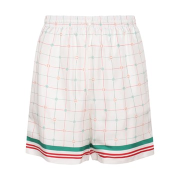 Casablanca - White Silk Tennis Club Check Shorts