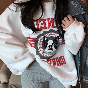 免運 情侶衛衣 衛衣女 落肩衛衣 韓版休閒情侶字母衛衣女ins慵懶風設計感小衆外套ins百搭X
