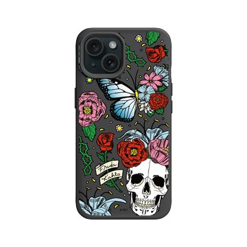 iPhone 15 SolidX 黑 - Frida Kahlo - 花骨骷顱頭