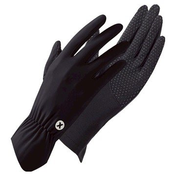 OCEANSUNFISH 手掌矽膠 冰絲/防滑/防紫外線/防曬手套 戶外/騎行運動/透氣  黑色  25.5 x 9cm