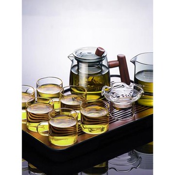 玻璃茶具套裝家用輕奢高檔功夫茶杯小型辦公室會客喝茶茶道泡茶壺