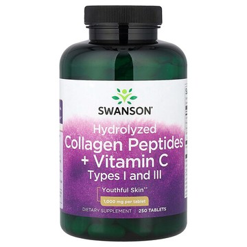 Swanson Vitamins, 水解膠原蛋白肽 + 維生素 C，250 片