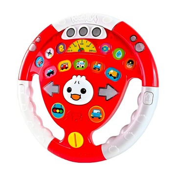 風車圖書 汽車遊戲方向盤玩具，逼真操作訓練手眼協調，兒歌音效增添趣味學習  紅色  1組