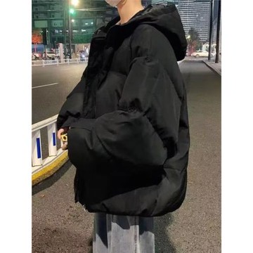 港風棉衣男潮牌冬季加絨加厚大碼潮流中學生帥氣面包棉服連帽外套