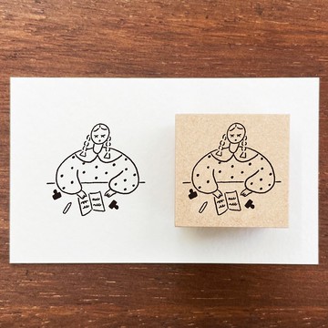 Marl醬 插畫印章 刻印時光A 橡皮印章 女孩 日本製 a-089