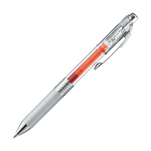 （まとめ）ぺんてる ゲルインクボールペン ノック式エナージェル インフリー 0.7mm オレンジ（軸色：クリア）BL77TL-F 1セット（10本）〔