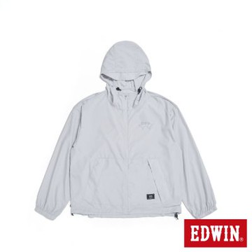 EDWIN 男裝 可收納防曬連帽外套-淺灰色
