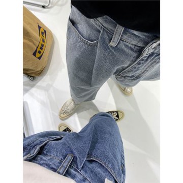GBstudios2024牛仔褲男直筒寬松夏季韓版潮流百搭休閑九分褲子