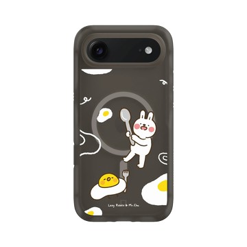 iPhone Air AirX 本質黑 - 懶散兔與啾先生 Lazy Rabbit and Mr.Chu - 荷包蛋