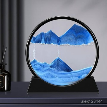 🌟買家嚴選🌟創意3D流沙畵沙漏擺件客廳擺件工藝品高級感男女朋友生日禮物