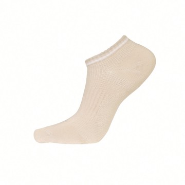 輕護足弓透氣運動船襪-條紋 - M裸杏